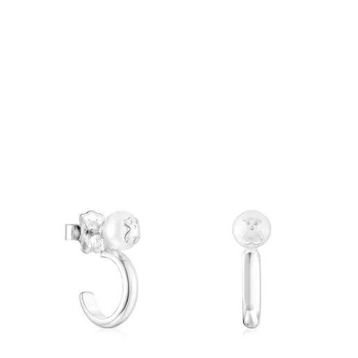 Discount Silver and Pearl Icon Pearl Earrings Silver Earrings | Hoop Earrings