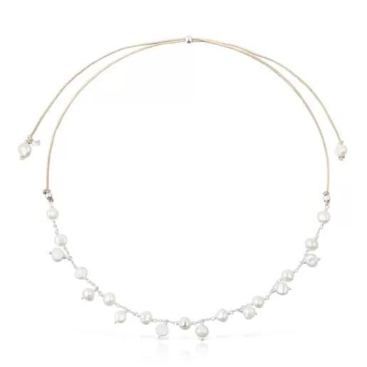 Online Silver and pearl Icon Pearl Necklace Silver Necklaces | Long Necklaces