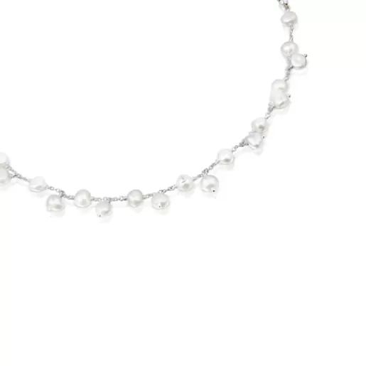 Online Silver and pearl Icon Pearl Necklace Silver Necklaces | Long Necklaces