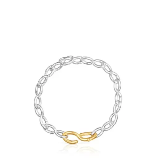 Cheap Silver and silver vermeil Bent Bracelet Silver Bracelets | Chain Bracelets