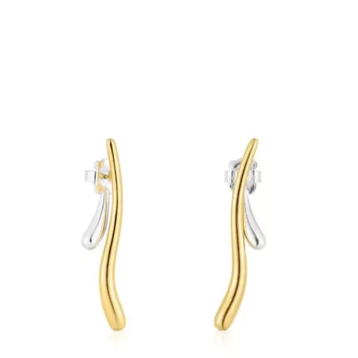 New Silver and silver vermeil double-wave Earrings New Hav Silver Earrings | Large Earrings