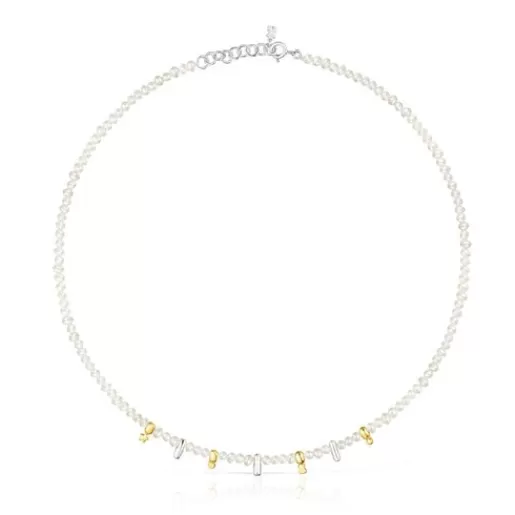 Flash Sale Silver and silver vermeil Virtual Garden Necklace with charms and cultured pearls Silver Necklaces | Short Necklaces