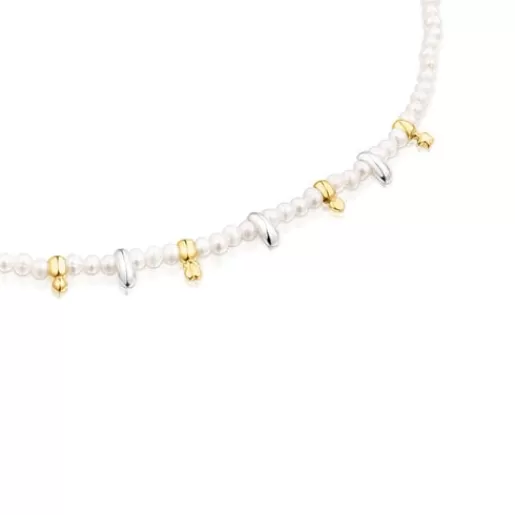 Flash Sale Silver and silver vermeil Virtual Garden Necklace with charms and cultured pearls Silver Necklaces | Short Necklaces
