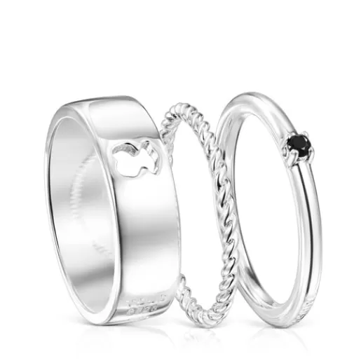 Hot and Spinel Ring Mix Rings set Bear motifs Silver Rings | Small Rings