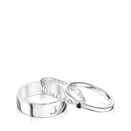 Hot and Spinel Ring Mix Rings set Bear motifs Silver Rings | Small Rings