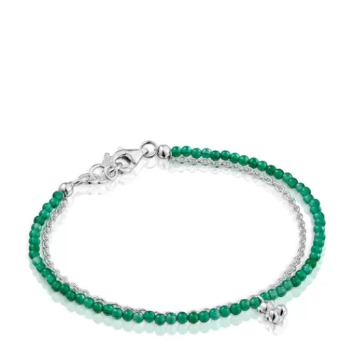 Cheap and treated green chalcedony Bracelet Bold Bear Silver Bracelets | Chain Bracelets