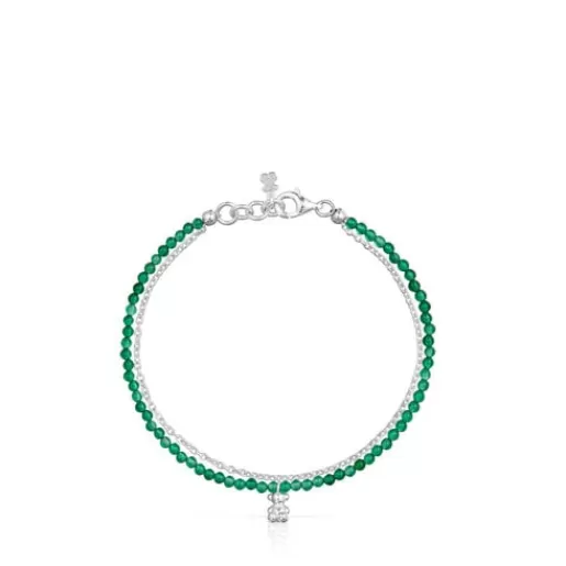 Cheap and treated green chalcedony Bracelet Bold Bear Silver Bracelets | Chain Bracelets