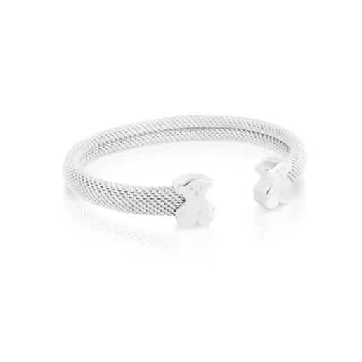 Outlet Silver Bangle Mesh Bear motifs 0,7x0,4cm Silver Bracelets