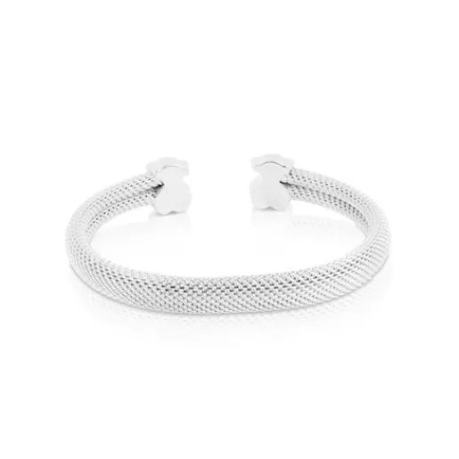 Outlet Silver Bangle Mesh Bear motifs 0,7x0,4cm Silver Bracelets