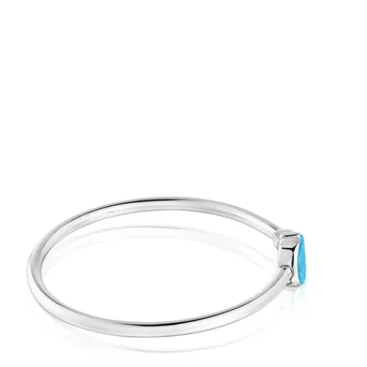 Hot Silver Bangle with blue motif MANIFESTO Silver Bracelets | Bangle Bracelets