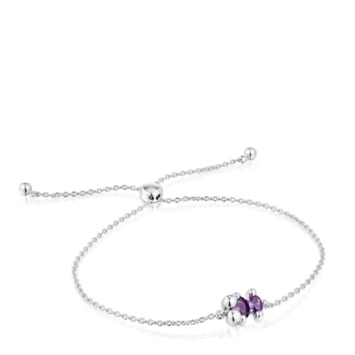 Best bear motif chain Bracelet with lilac lab-grown sapphires Color Bear LGG Chain Bracelets