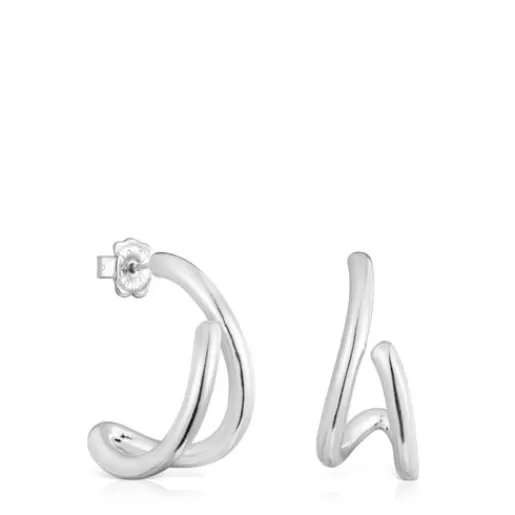 Outlet Silver Bent Hoop earrings Silver Earrings | Hoop Earrings