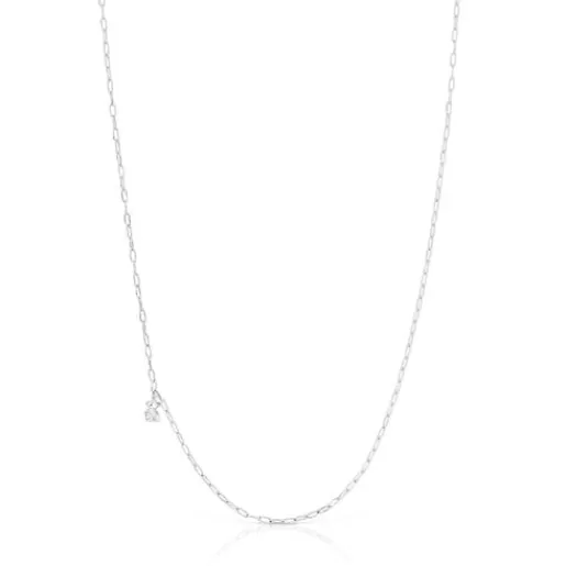 Hot Bold Bear Necklace with oval rings Silver Necklaces | Short Necklaces