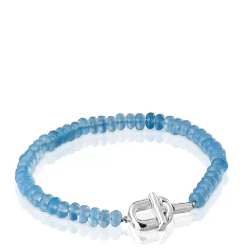 Discount Bracelet with treated blue chalcedony MANIFESTO Silver Bracelets | Ball Bracelets