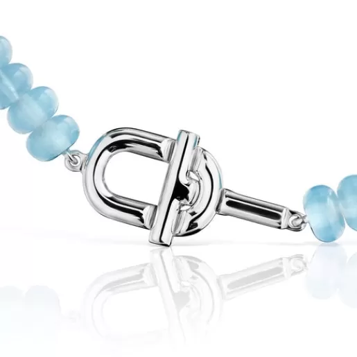 Discount Bracelet with treated blue chalcedony MANIFESTO Silver Bracelets | Ball Bracelets