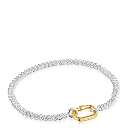 Flash Sale Silver Bracelet with two-tone ring Hold Oval Silver Bracelets | Chain Bracelets