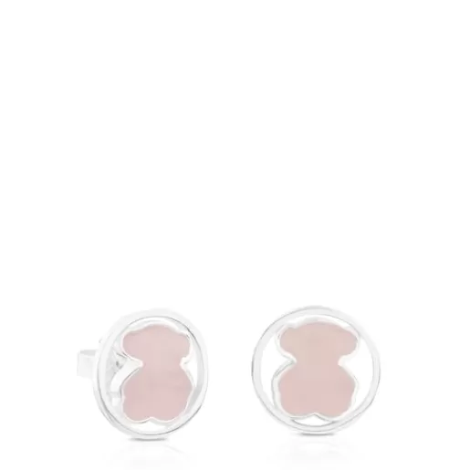 Clearance Camille Earrings with Rose Quartz Silver Earrings | Small Earrings