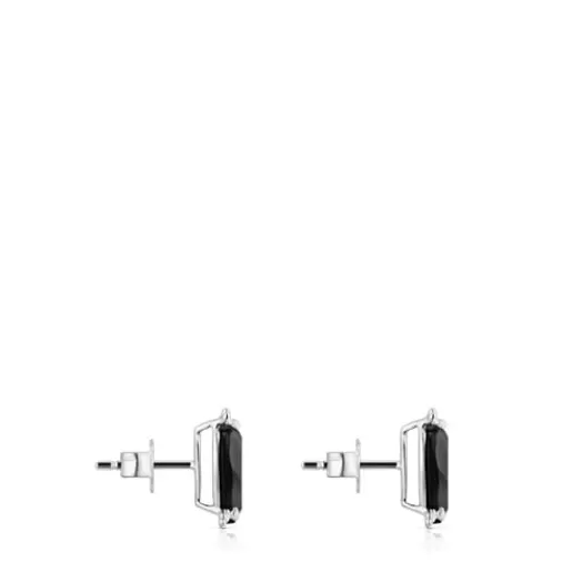 Fashion Color Pills Heart earrings with onyx Silver Earrings