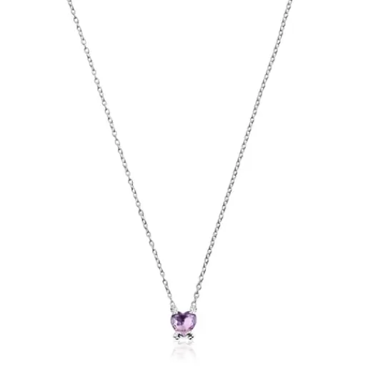 Best Sale Color Pills Heart necklace with amethyst Silver Necklaces | Short Necklaces