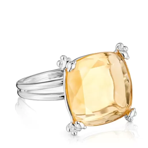 New Color Pills Ring with citrine Silver Rings | Large Rings