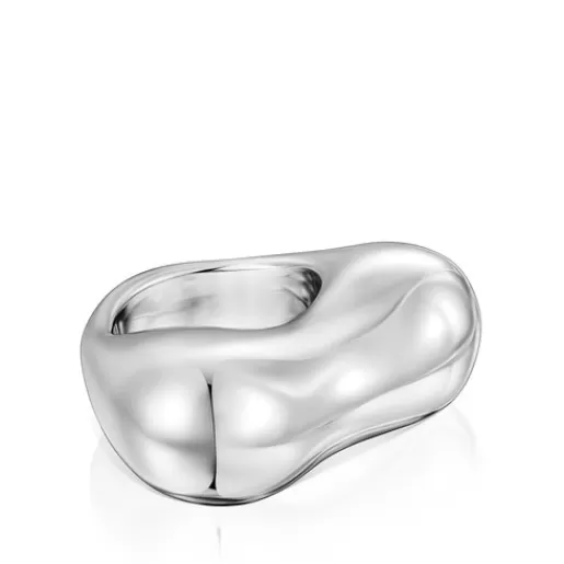 Cheap Silver domed heart Ring Tabit Silver Rings | Large Rings