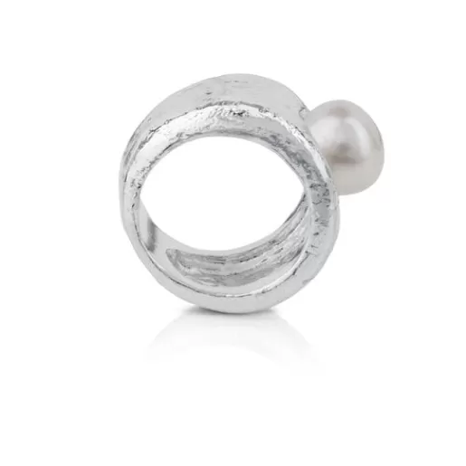 Cheap Silver Duna Ring with Pearl Silver Rings | Medium Rings