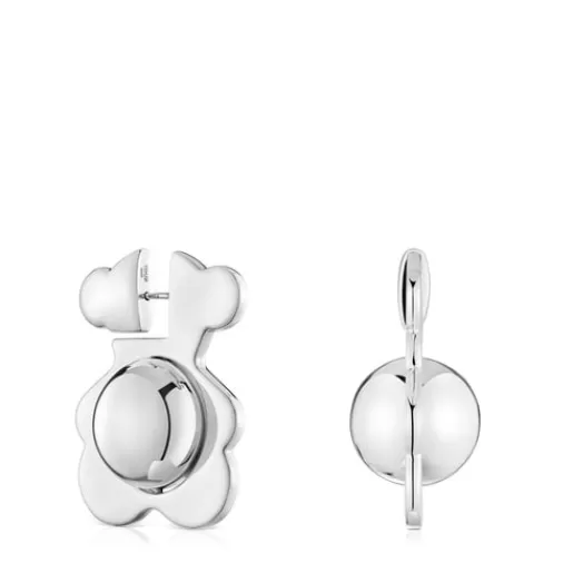 Store Silver Earrings with bear motif I-Bear Silver Earrings | Pearl Earrings