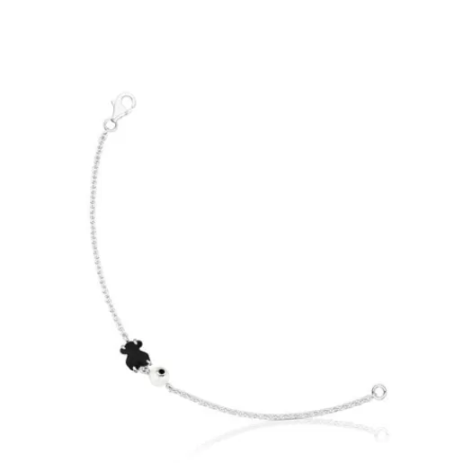 Cheap Silver Erma Bracelet with Onyx, Pearl ans Spinel Silver Bracelets | Pearl Bracelets