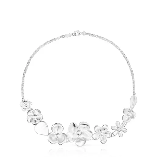 Online Fragile Nature flowers Necklace Silver Necklaces | Short Necklaces