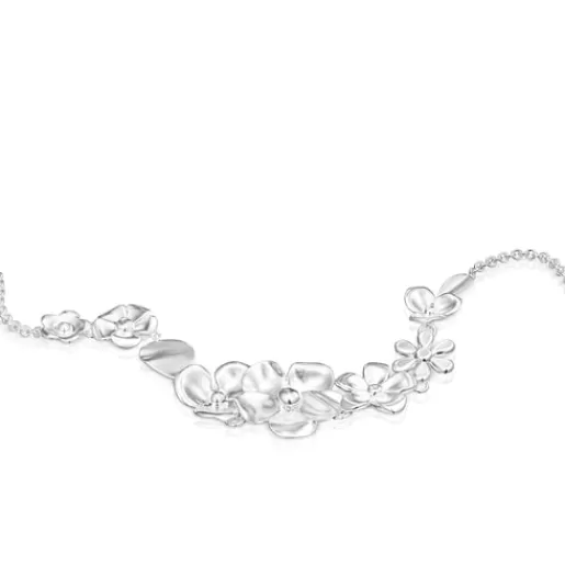 Online Fragile Nature flowers Necklace Silver Necklaces | Short Necklaces