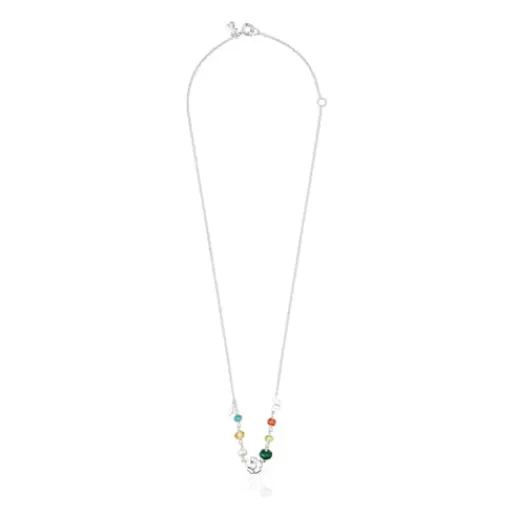 Outlet Silver Fragile Nature Necklace with Gemstones Silver Necklaces | Short Necklaces