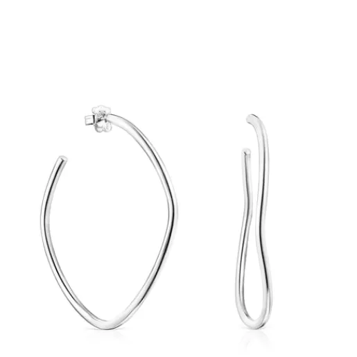 Hot Silver Hav wave-shaped Hoop earrings Silver Earrings | Hoop Earrings