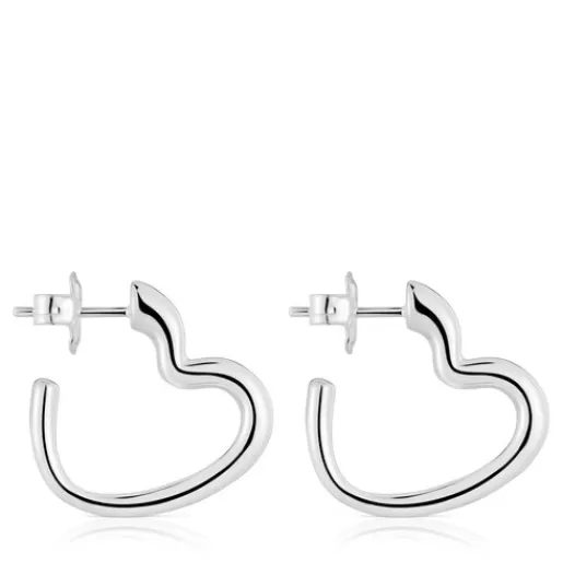 New Silver heart Hoop earrings My Other Half Silver Earrings | Hoop Earrings