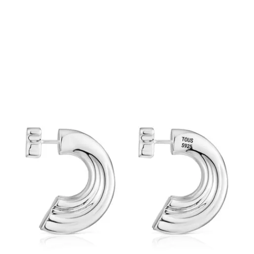 Hot Hoop earrings with bear motif 1950 Silver Earrings | Hoop Earrings