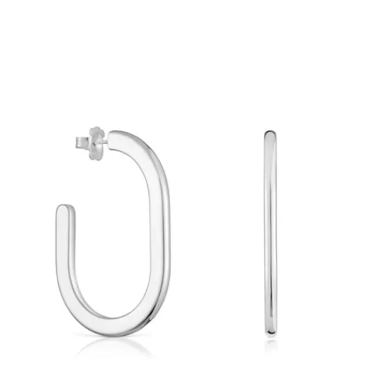 Outlet long Hoop earrings Line Silver Earrings | Hoop Earrings