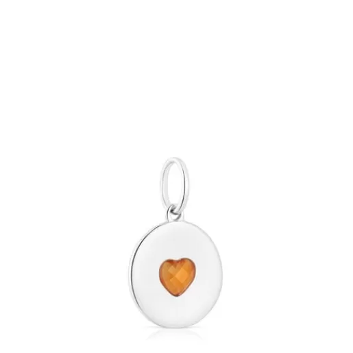 New Medallion pendant with carnelian heart Aelita Silver Pendants | Medium Pendants