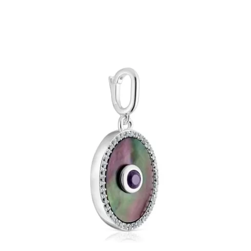 Best Silver medallion Pendant with nacre, amethyst and topaz Medallions Silver Pendants