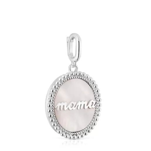 Sale Silver medallion Pendant with nacre Mama Silver Pendants