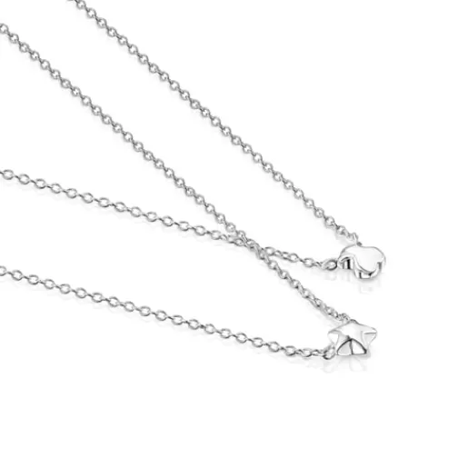 Shop Silver Mini Icons bear-star Necklaces set Silver Necklaces | Short Necklaces