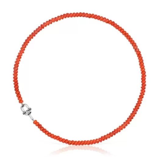 New Necklace with treated orange chalcedony MANIFESTO Silver Necklaces | Short Necklaces