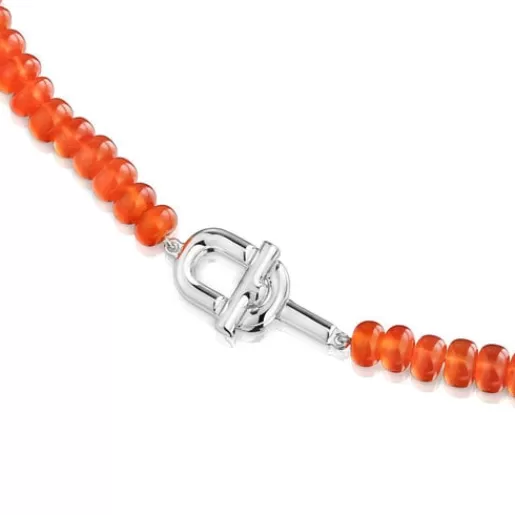 New Necklace with treated orange chalcedony MANIFESTO Silver Necklaces | Short Necklaces