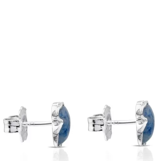New New Color Earrings with Quartz with Dumortierite Silver Earrings | Small Earrings