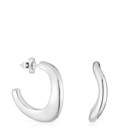 Discount Silver oval Hoop earrings Galia Basics Silver Earrings | Hoop Earrings