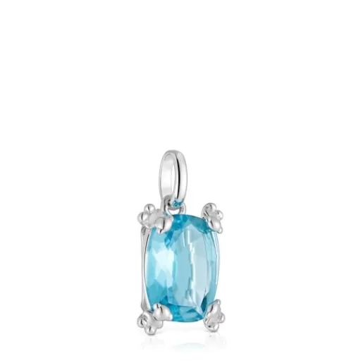 Fashion Pendant with topaz Color Pills Silver Pendants