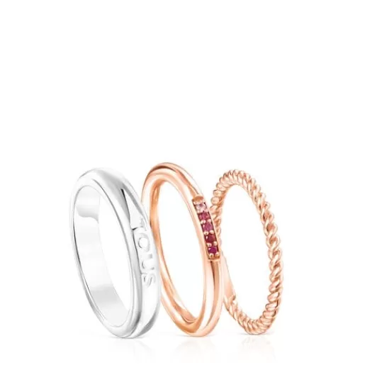 Store Silver, rose Silver Vermeil, Sapphire and Ruby Ring Mix Rings set Silver Rings | Small Rings