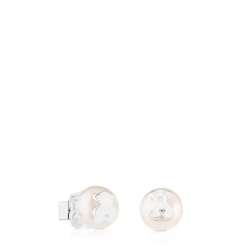 Online Silver Bear Earrings with pearls Kids Silver Earrings | Small Earrings