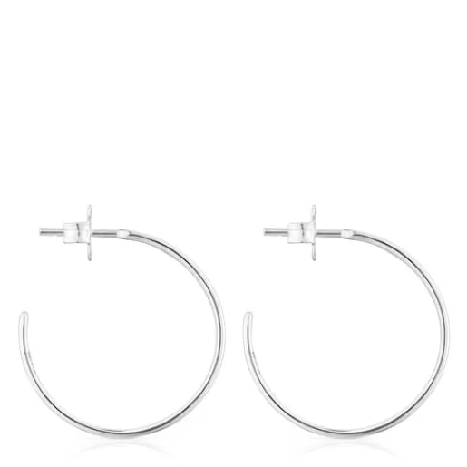 Best Sale Silver Bear Row hoop earrings with bear silhouette Silver Earrings | Hoop Earrings