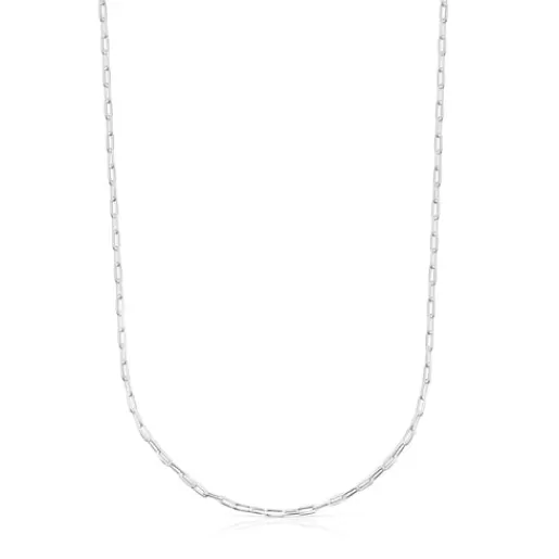 Cheap Silver Chain Choker with oval rings. 95cm. Silver Necklaces | Chokers