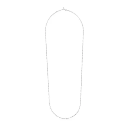 Cheap Silver Chain Choker with oval rings. 95cm. Silver Necklaces | Chokers