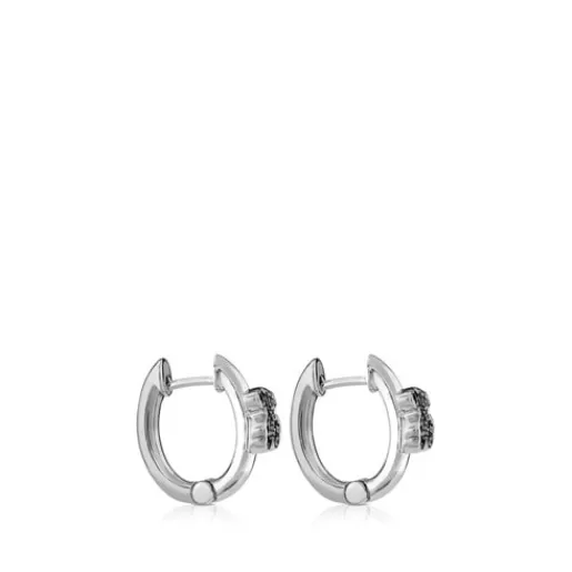 Online Gen Hoop Earrings with Spinels Silver Earrings | Hoop Earrings